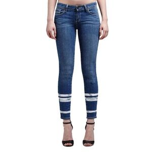 Paige verdugo ankle crop Jean painted stripe skinny jeans